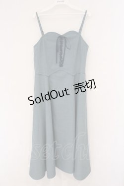 画像1: an another angelus / フロントレースアップコルセットキャミワンピース  ブルーグリーン O-26-02-26-075-CA-OP-IG-OS