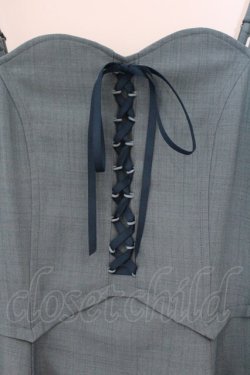 画像2: an another angelus / フロントレースアップコルセットキャミワンピース  ブルーグリーン O-26-02-26-075-CA-OP-IG-OS