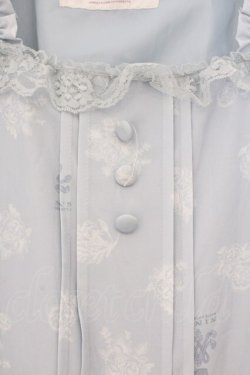 画像2: m petit by misako / NINA'S 花柄スクエアネックワンピース S サックス O-26-02-26-076-LO-OP-IG-OS