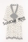 axes femme / ドットフロッキーボウタイワンピース M アイボリー×ブラウン O-26-02-26-079-AX-OP-IG-OS