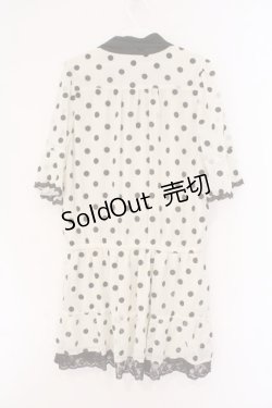 画像2: axes femme / ドットフロッキーボウタイワンピース M アイボリー×ブラウン O-26-02-26-079-AX-OP-IG-OS