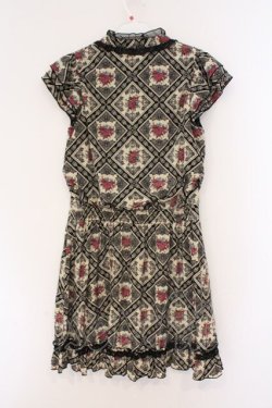 画像2: axes femme / パネル柄ワンピース  クロ×ベージュ O-26-02-26-083-AX-OP-IG-OS