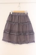 axes femme / ベロアテープシフォンスカート M ラベンダーグレー O-26-02-26-086-AX-SK-IG-OS