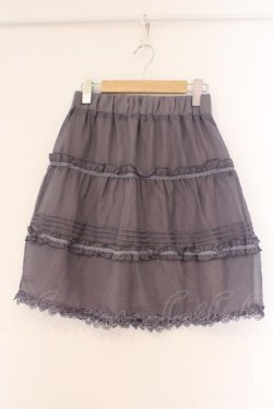 画像1: axes femme / ベロアテープシフォンスカート M ラベンダーグレー O-26-02-26-086-AX-SK-IG-OS