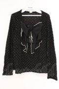 axes femme / 格子ラメビッグリボンニットソー M クロ O-26-02-26-014-AX-TO-IG-OS