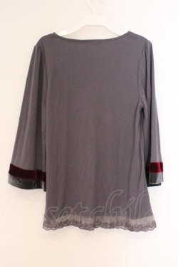 画像2: axes femme / ベロアリボンカットソー M グレー O-26-02-26-095-AX-TO-IG-OS