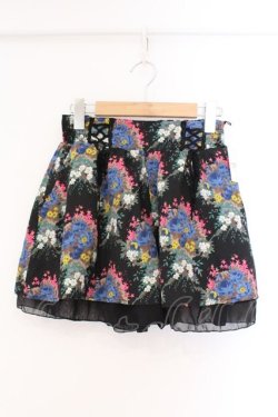 画像1: axes femme / ブーケ柄スカパン M クロ O-26-02-26-100-AX-PA-IG-OS