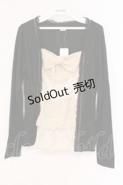 画像1: axes femme / シフォンティアードプルオーバー M クロ×アイボリー O-26-02-26-016-AX-TO-IG-OS