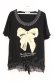 画像1: axes femme / リボンモチーフTシャツ M クロ O-26-02-26-020-AX-TO-IG-OS (1)