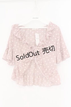 画像1: axes femme / ドットボレロ M ピンク O-26-02-26-003-AX-TO-IG-OS