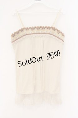 画像1: axes femme / ラメニットラインキャミソール M アイボリー O-26-02-26-023-AX-TO-IG-OS