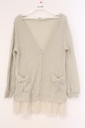 axes femme / シフォンフリルカーディガン M ライトグレー O-26-02-26-027-AX-TO-IG-OS