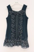 axes femme / 小花柄フリルタンクトップ M Dグリーン O-26-02-26-028-AX-TO-IG-OS
