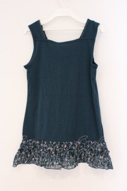 画像2: axes femme / 小花柄フリルタンクトップ M Dグリーン O-26-02-26-028-AX-TO-IG-OS