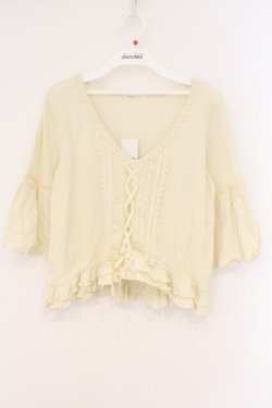 画像1: axes femme / レースアップデザインサマーニット M アイボリー O-26-02-26-029-AX-TO-IG-OS