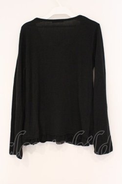 画像2: axes femme / 毛糸モチーフ付カットソープルオーバー JM クロ O-26-02-26-030-AX-TO-IG-OS