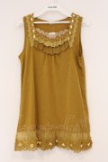 axes femme / レース配色タンクトップ M イエロー O-26-02-26-031-AX-TO-IG-OS