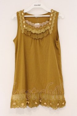 画像1: axes femme / レース配色タンクトップ M イエロー O-26-02-26-031-AX-TO-IG-OS