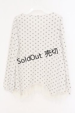 画像2: axes femme / フラワーモチーフイレヘムカットソー M アイボリ O-26-02-26-004-AX-TO-IG-OS