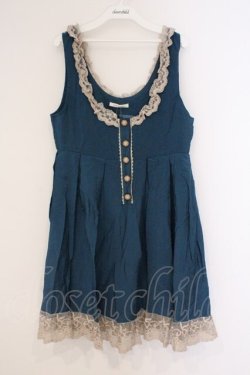 画像1: axes femme / タックフレアワンピース M ブルー O-26-02-26-036-AX-OP-IG-OS