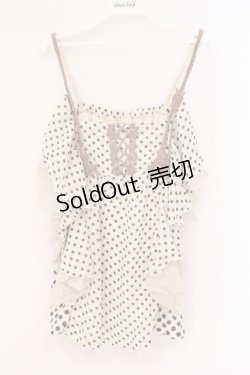 画像1: axes femme / ドットフリルキャミソール M アイボリー O-26-02-26-037-AX-TO-IG-OS