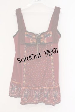 画像1: axes femme / お花柄アウターキャミソール  ワイン O-26-02-26-038-AX-TO-IG-OS