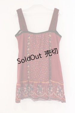 画像2: axes femme / お花柄アウターキャミソール  ワイン O-26-02-26-038-AX-TO-IG-OS