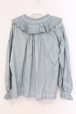 画像4: WONDERFUL WORLD / レースフリルカラータックブラウス  ブルー O-26-02-26-040-LO-BL-IG-OS