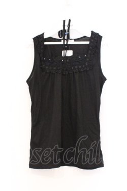 画像1: axes femme / ちょうちょモチーフタンク M クロ O-26-02-27-038-AX-TO-IG-OS