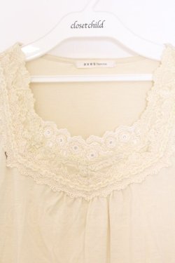 画像2: axes femme / 袖口ボタンインナープルオーバー M アイボリー O-26-02-27-040-AX-TO-IG-OS