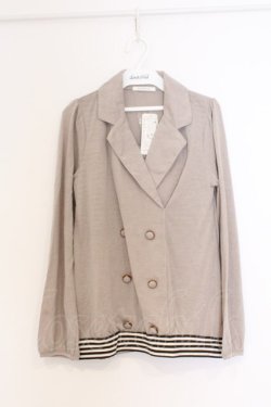 画像1: axes femme / ジャケットレイヤー風プルオーバー M ベージュ O-26-02-27-042-AX-TO-IG-OS