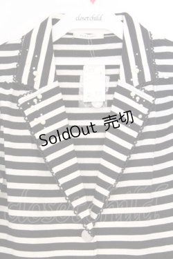 画像2: axes femme / ボーダージャケット風ボレロ M クロ O-26-02-27-044-AX-TO-IG-OS