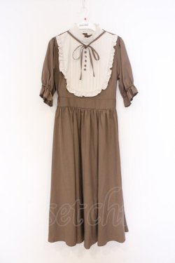 画像1: m petit by misako / ナシジムジキリカエワンピース S ブラウン O-26-02-27-047-LO-OP-IG-OS