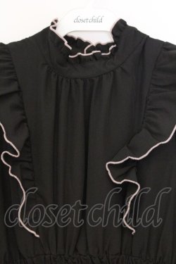 画像2: m petit by misako / NINA'SコラボAMハイショクメローワンピース S クロ×ピンク O-26-02-27-048-LO-OP-IG-OS