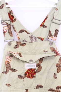 画像2: PINK HOUSE / うさぎ柄サロペットパンツ  ライトグリーン O-26-02-27-057-LO-OP-IG-OS