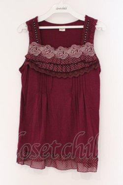 画像1: axes femme / ドットフリルタンクトップ M マゼンダ O-26-02-27-009-AX-TO-IG-OS