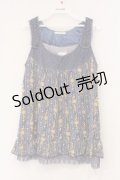 axes femme / フラワーストライプタンクチュニック M ブルー O-26-02-27-012-AX-TO-IG-OS