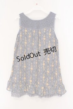 画像2: axes femme / フラワーストライプタンクチュニック M ブルー O-26-02-27-012-AX-TO-IG-OS