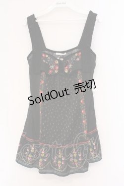 画像1: axes femme / お花柄アウターキャミソール M クロ O-26-02-27-014-AX-TO-IG-OS