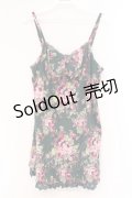axes femme / リボン付き薔薇柄キャミソール M グリーン O-26-02-27-018-AX-TO-IG-OS