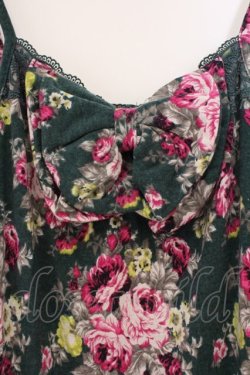 画像2: axes femme / リボン付き薔薇柄キャミソール M グリーン O-26-02-27-018-AX-TO-IG-OS