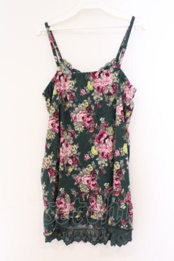 画像3: axes femme / リボン付き薔薇柄キャミソール M グリーン O-26-02-27-018-AX-TO-IG-OS