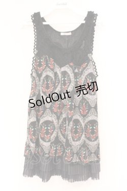 画像1: axes femme / 薔薇柄チュニック M クロ O-26-02-27-019-AX-TO-IG-OS