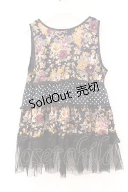 画像3: axes femme / ベロアフラワーティアードタンクトップ M ネイビー O-26-02-27-022-AX-TO-IG-OS