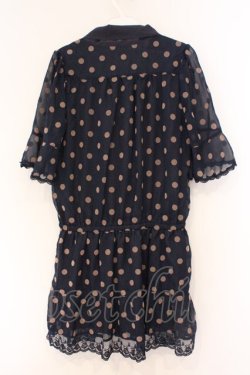 画像3: axes femme / ドットフロッキーボウタイワンピース M ブルー O-26-02-27-025-AX-OP-IG-OS