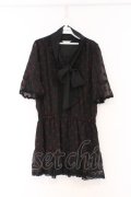 axes femme / ドットフロッキーボウタイワンピース M クロ O-26-02-27-027-AX-OP-IG-OS