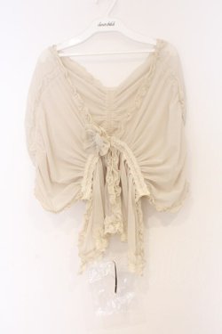 画像1: axes femme / ギャザーPTショール  アイボリー O-26-02-27-031-AX-ZA-IG-OS