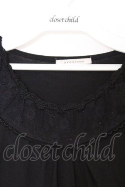 画像2: axes femme / レースフリルカットソー M クロ O-26-02-27-032-AX-TO-IG-OS