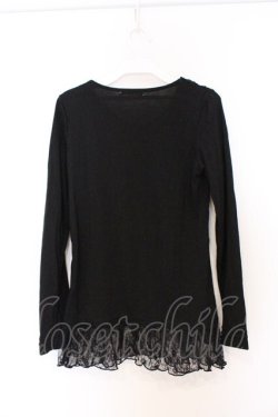 画像3: axes femme / レースフリルカットソー M クロ O-26-02-27-032-AX-TO-IG-OS