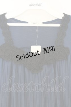 画像2: axes femme / 胸元コサージュプルオーバー M ブルー×クロ O-26-02-27-034-AX-TO-IG-OS